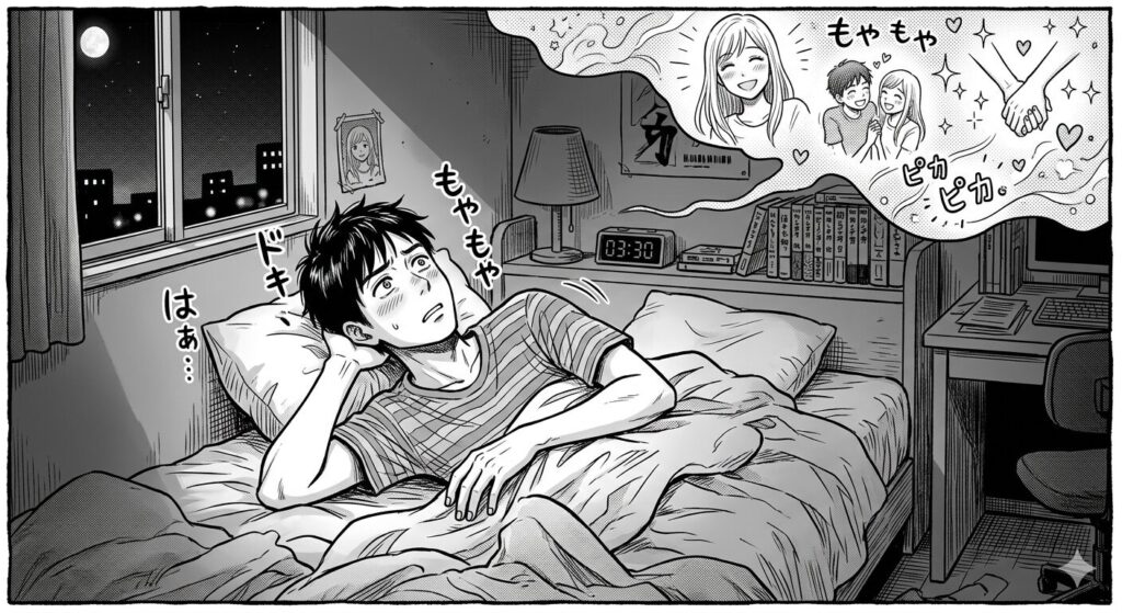 好きな人を考えて眠れない人