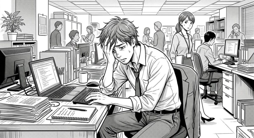 職場で自信がない男性