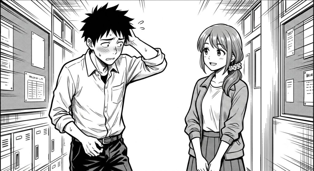 女性に照れる男性