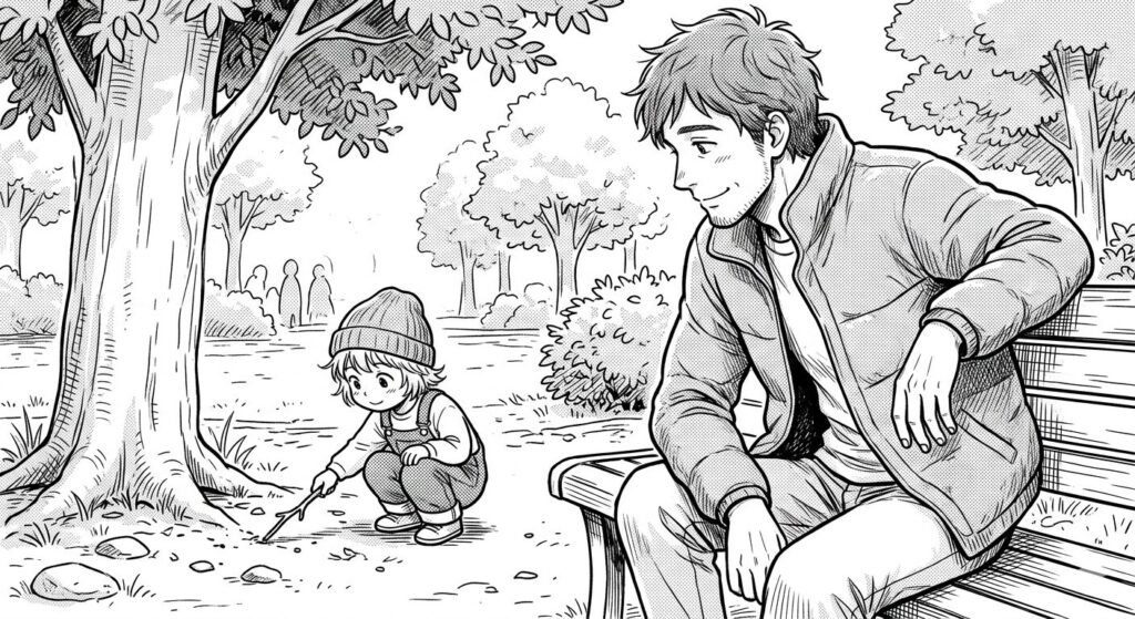 子供を見守る親