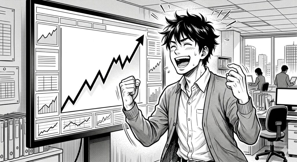 右肩上がりのチャートで喜ぶ人